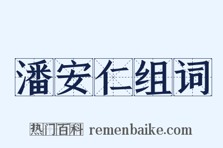 潘安仁组词是什么意思的图片
